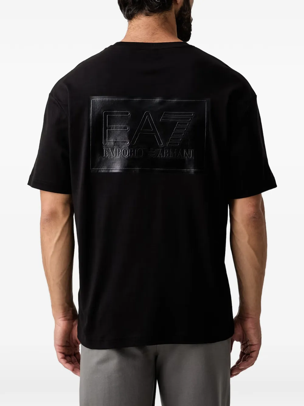 Ea7 Emporio Armani T-shirt met logopatch Zwart