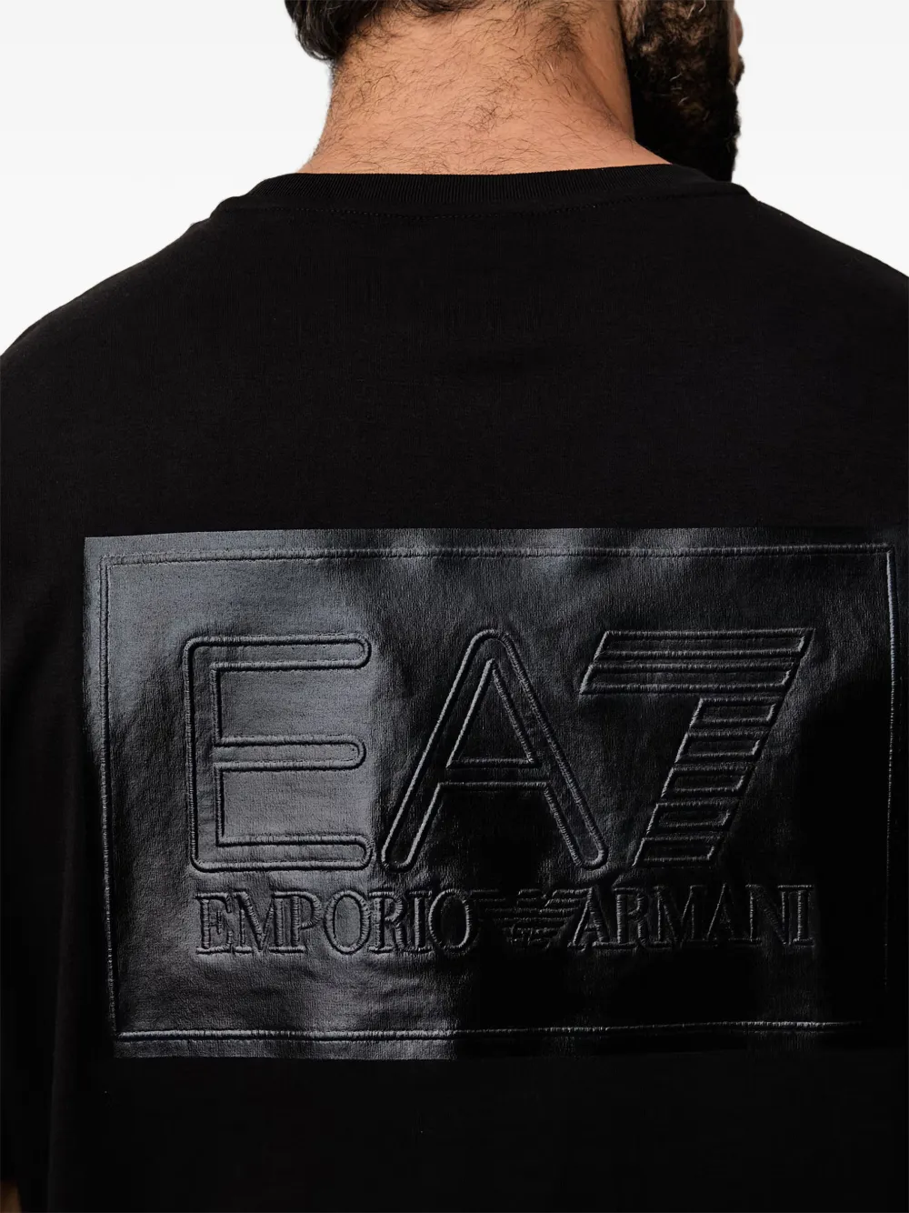 Ea7 Emporio Armani T-shirt met logopatch Zwart
