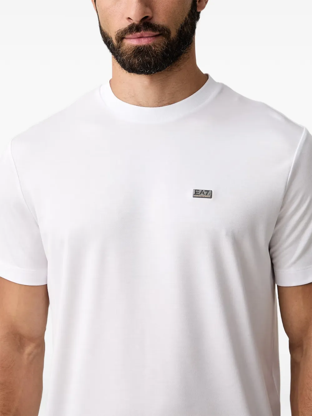 Ea7 Emporio Armani T-shirt met logodetail Wit