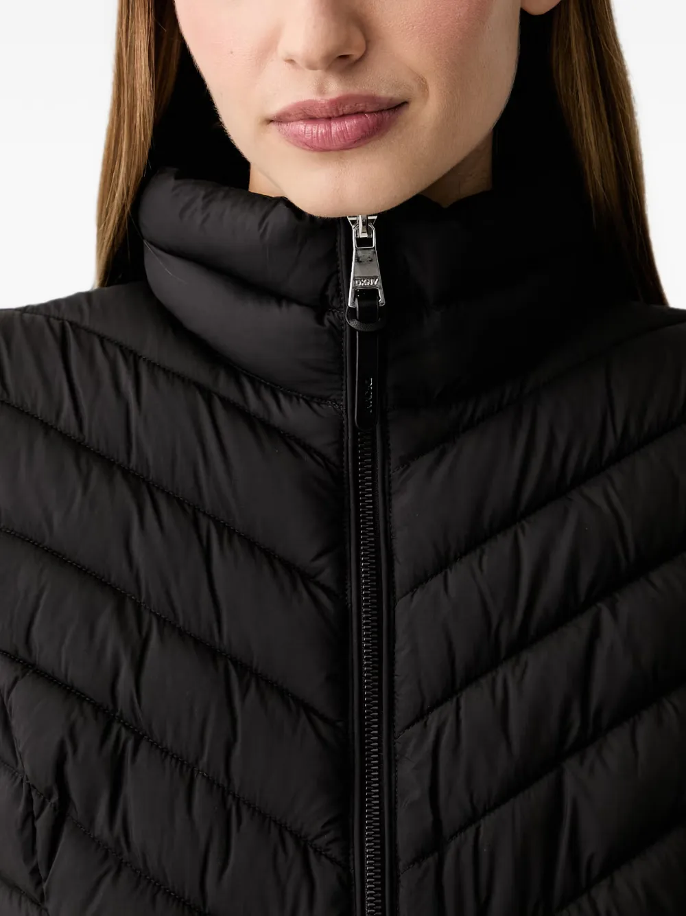 DKNY chevron-quilted gilet Zwart