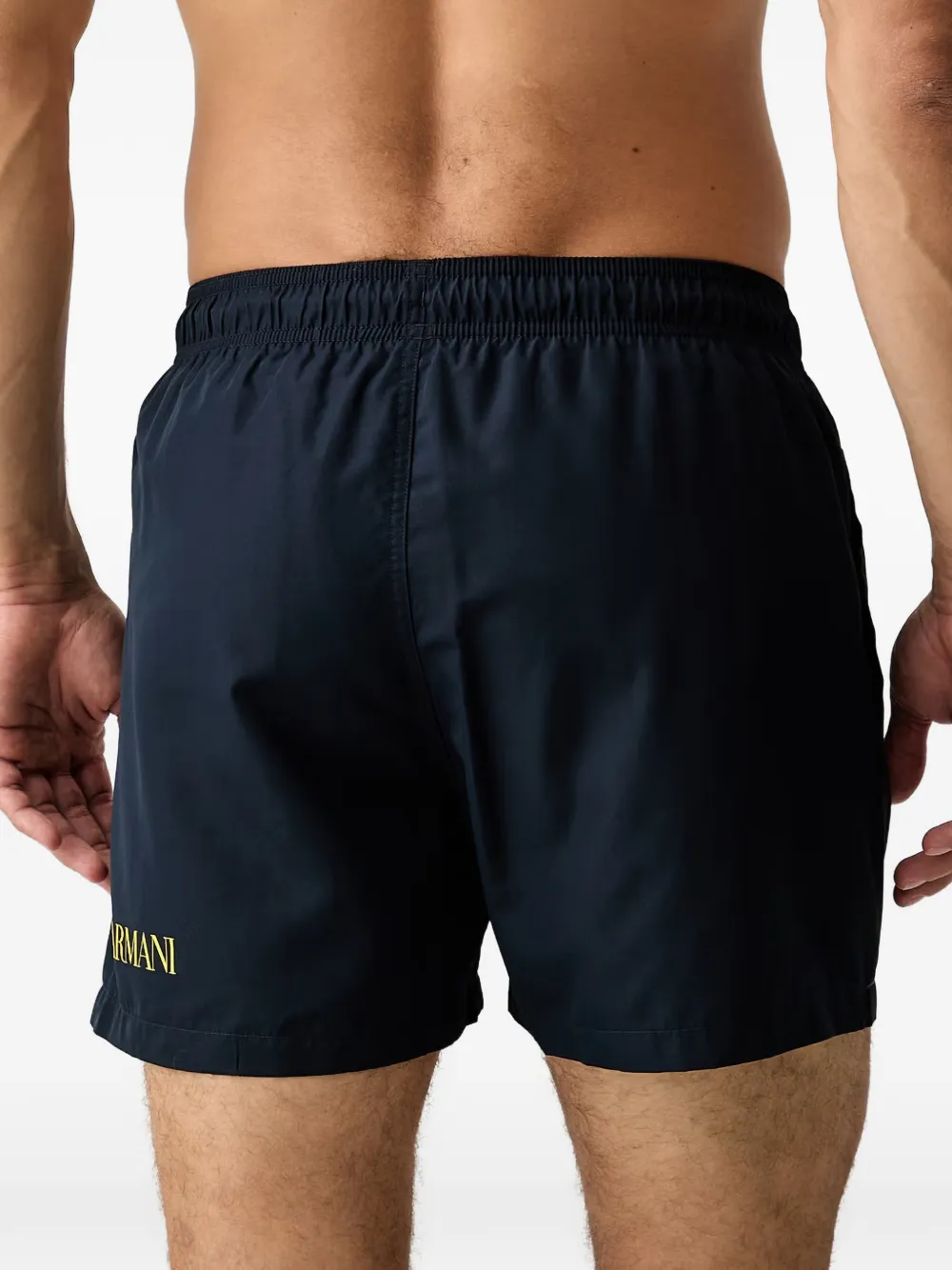 Ea7 Emporio Armani Zwembroek met logoprint en trekkoord Blauw