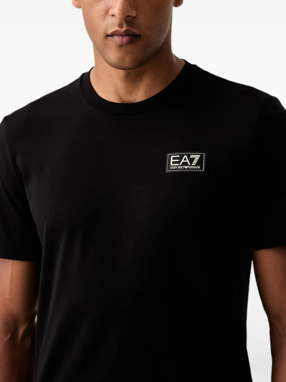 Ea7 Emporio Armani T-shirt met logopatch Zwart