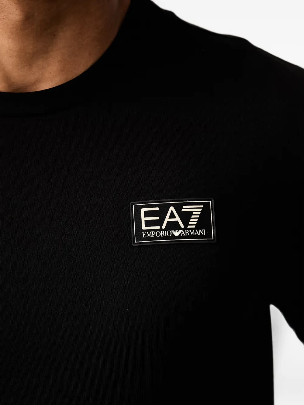 Ea7 Emporio Armani T-shirt met logopatch Zwart