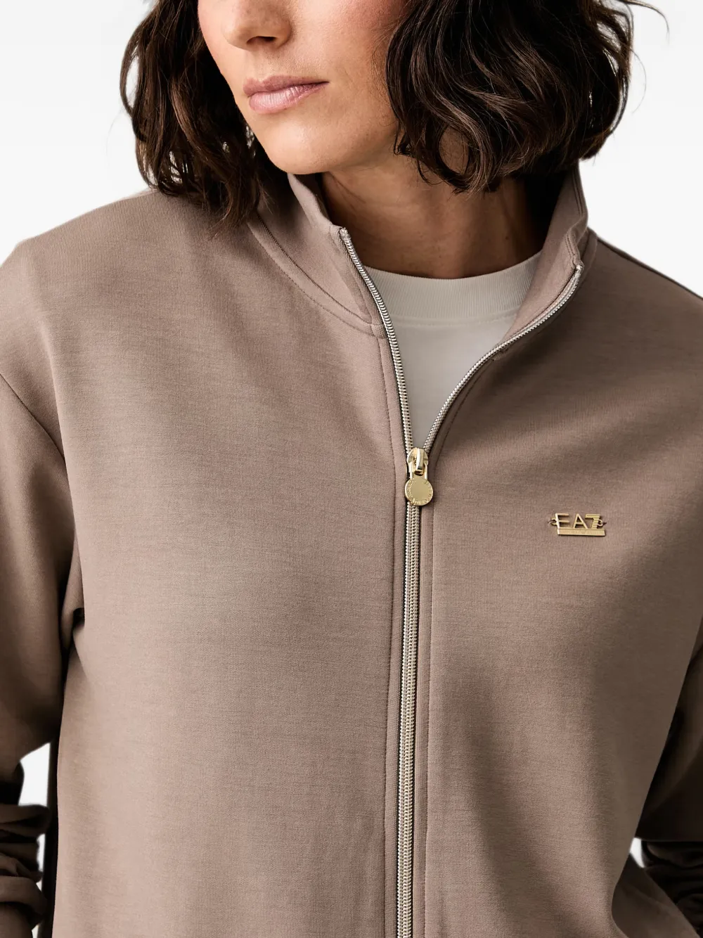 Ea7 Emporio Armani Trainingsjack met logoplakkaat Beige