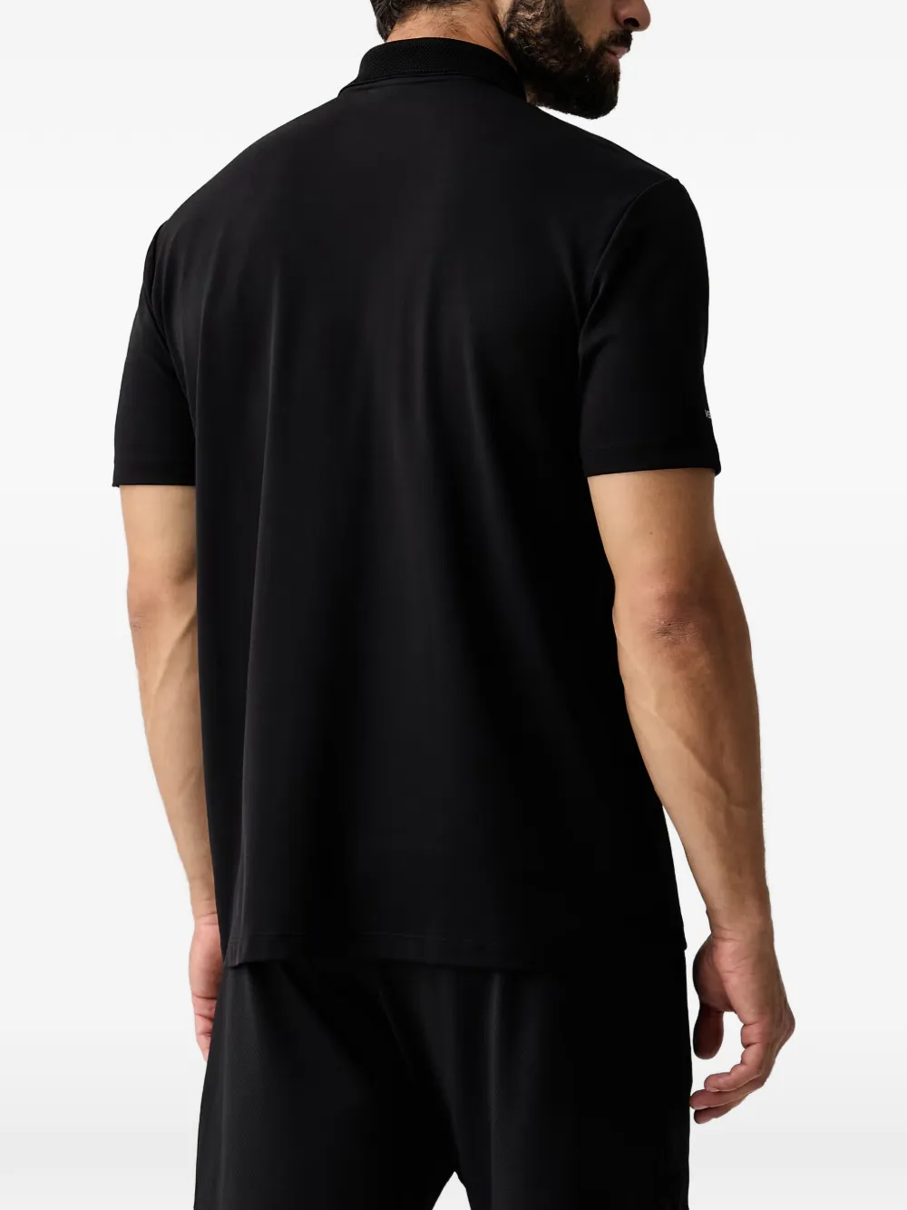 Ea7 Emporio Armani Poloshirt met rits en logo-print Zwart