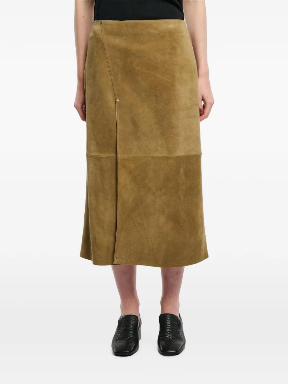 Studio Nicholson asymmetric suede skirt - Toni neutri
