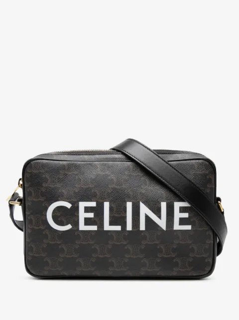 Celine Pre-Owned bolsa crossbody mediana de lona revestida Triomphe con logo 2022