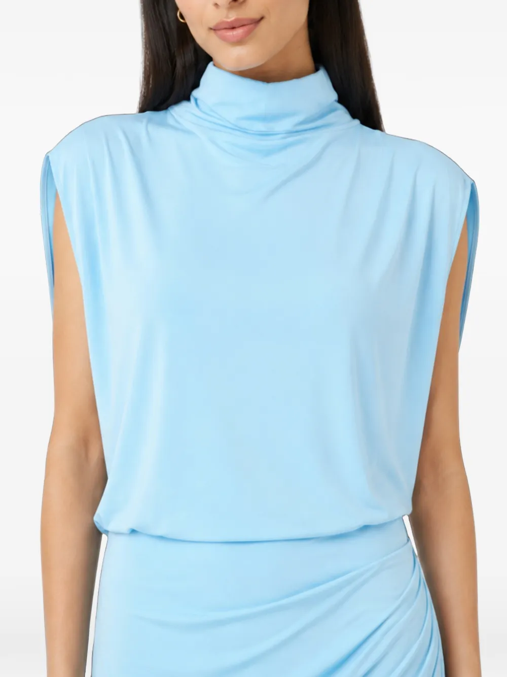 SIMKHAI Vale gedrapeerde jersey slim-fit midi-jurk Blauw