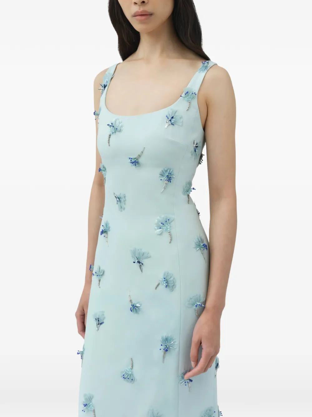 SIMKHAI Briella floral-embellished gown Blauw