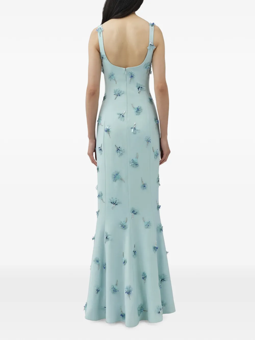 SIMKHAI Briella floral-embellished gown Blauw