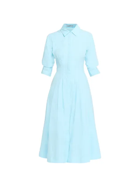 SIMKHAI  Jazz pintuck A-line midi shirt dress