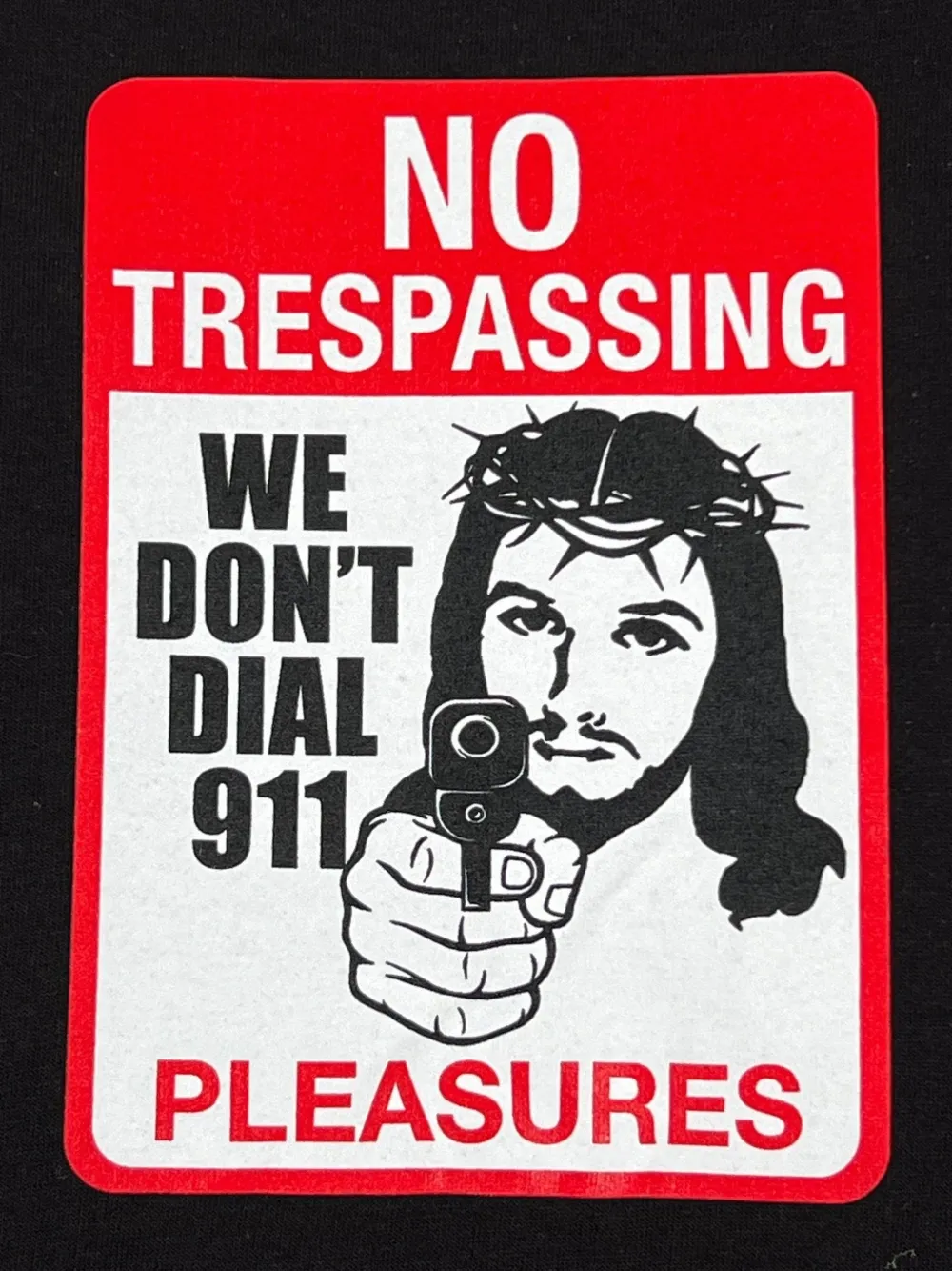 Pleasures T-shirt met grafische print Zwart