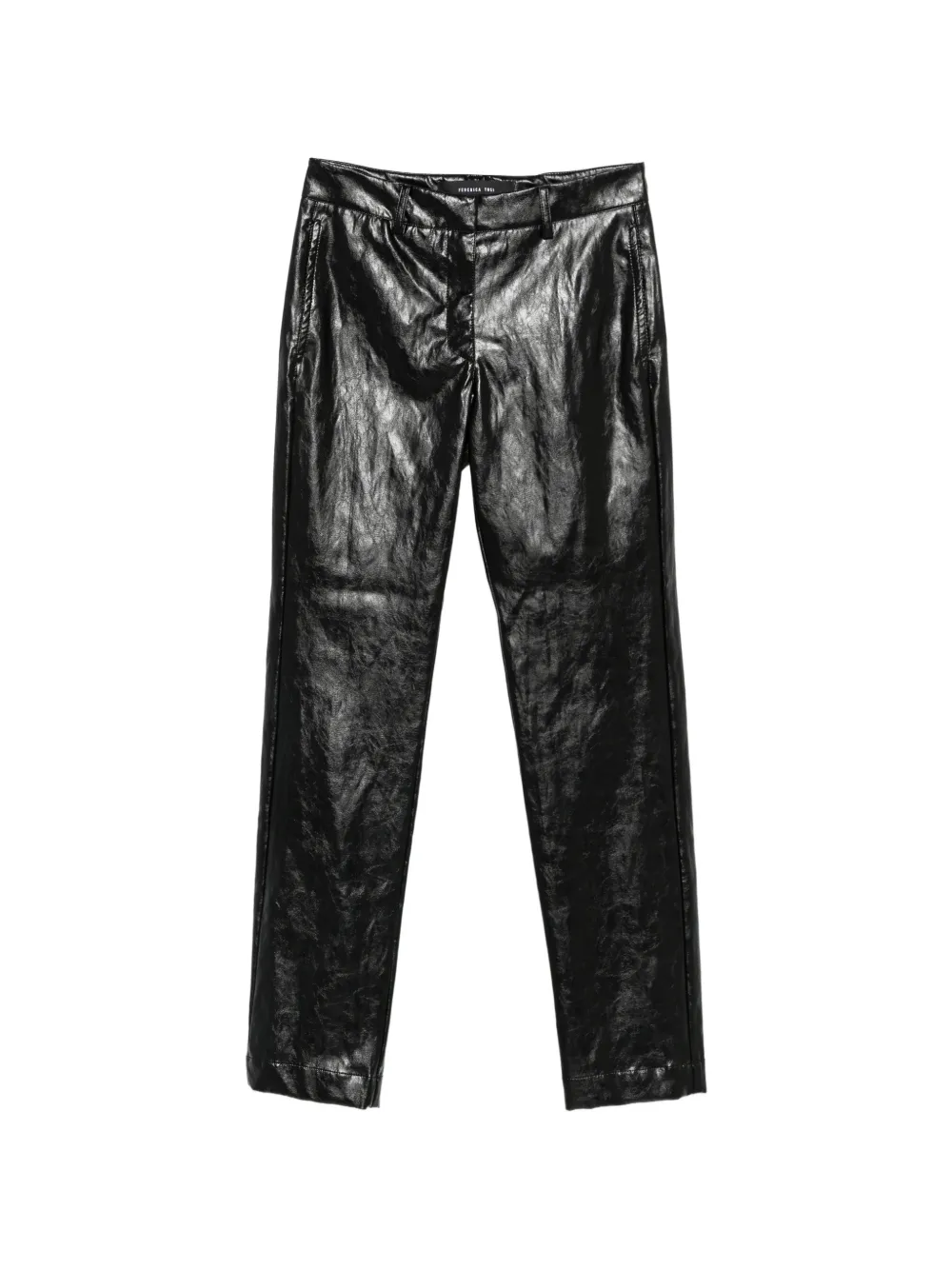 Federica Tosi crinkled-finish faux-leather trousers - Nero