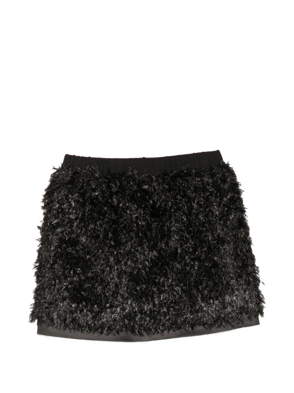 TWINSET Kids Rok met logoplakkaat en veren-effect Zwart