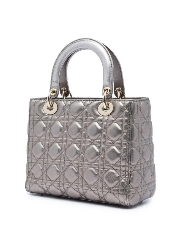 Christian Dior Pre-Owned 2018 Medium Metallic Lambskin Cannage