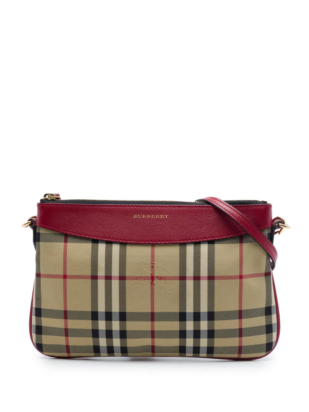 Burberry Pre-Owned 2000-2017 Haymarket Check Nylon Peyton crossbody bag - Toni neutri