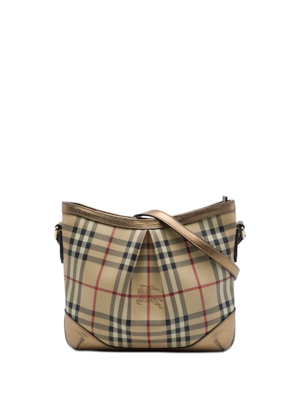 Burberry Pre-Owned 2000-2017 Haymarket Check Coated Canvas Hartham crossbody bag - Oro