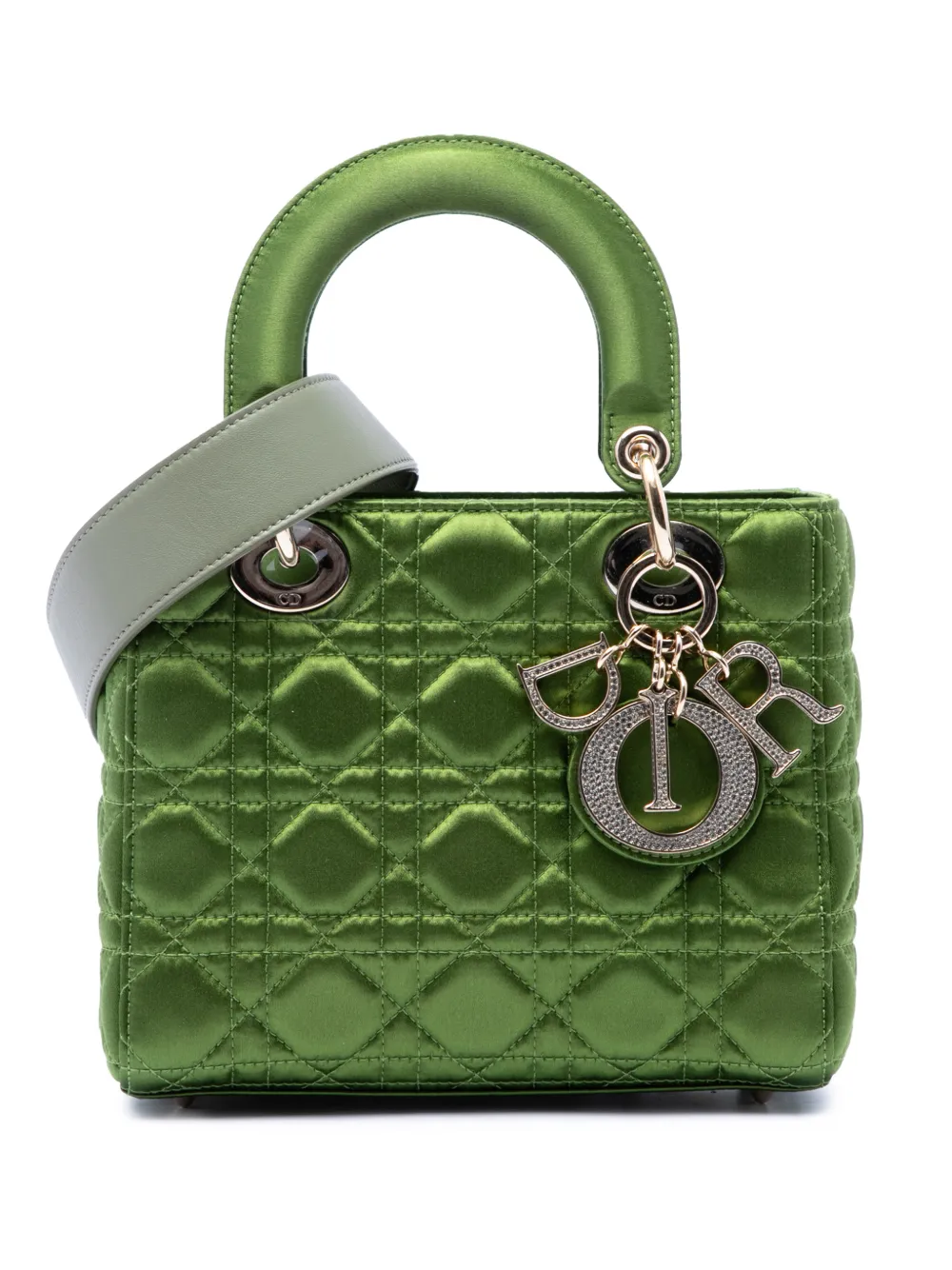 Christian Dior Pre-Owned 2019 Small Satin Cannage My ABCDior Lady Dior satchel - Grün