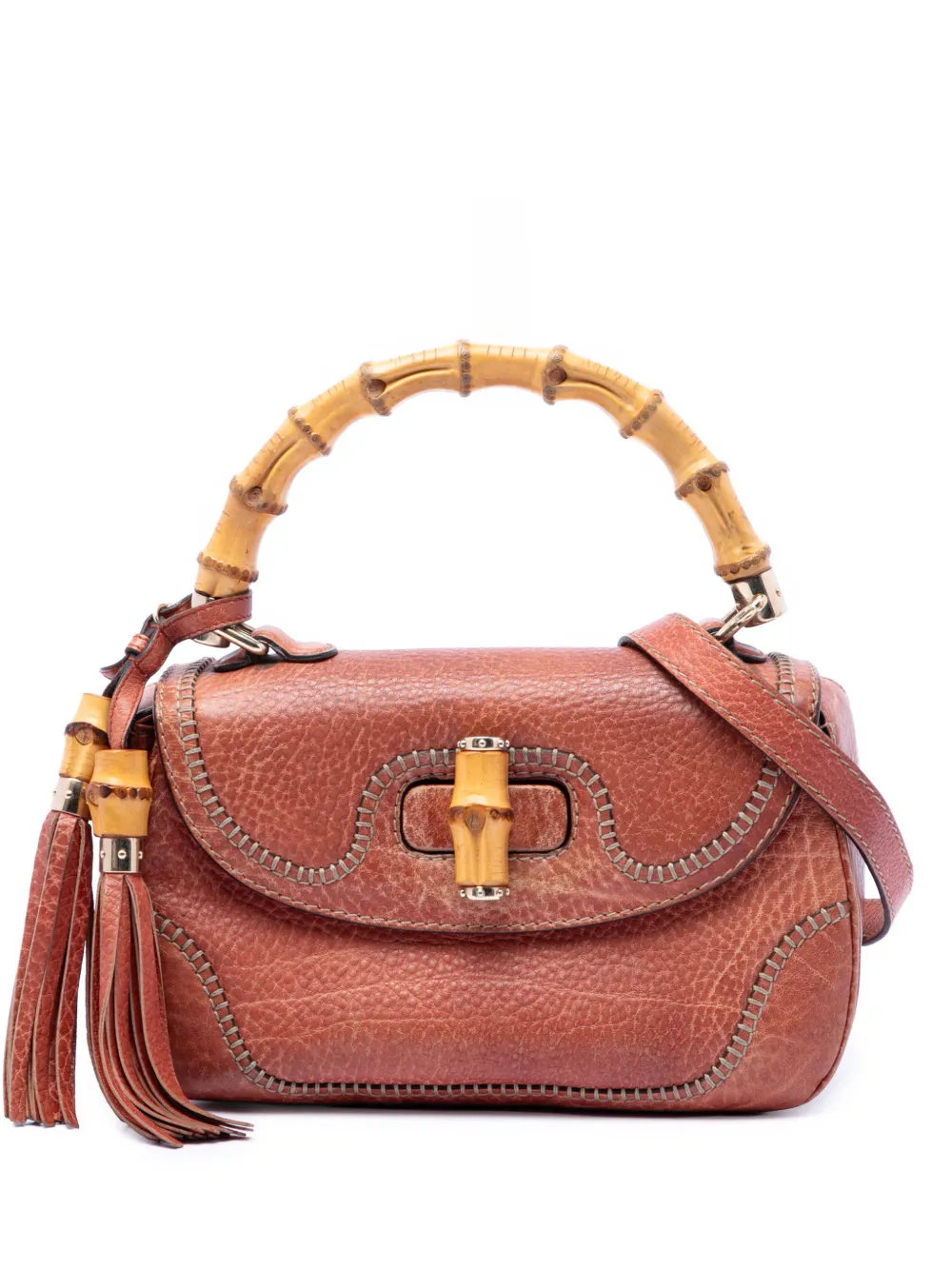 Gucci Pre-Owned 2016-2026 Medium Leather New Bamboo satchel - Rosso