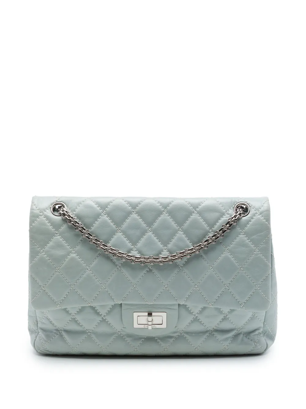 CHANEL Pre-Owned 2008-2009 Quilted Aged Calfskin Reissue 2.55 Double Flap 227 shoulder bag - Grigio
