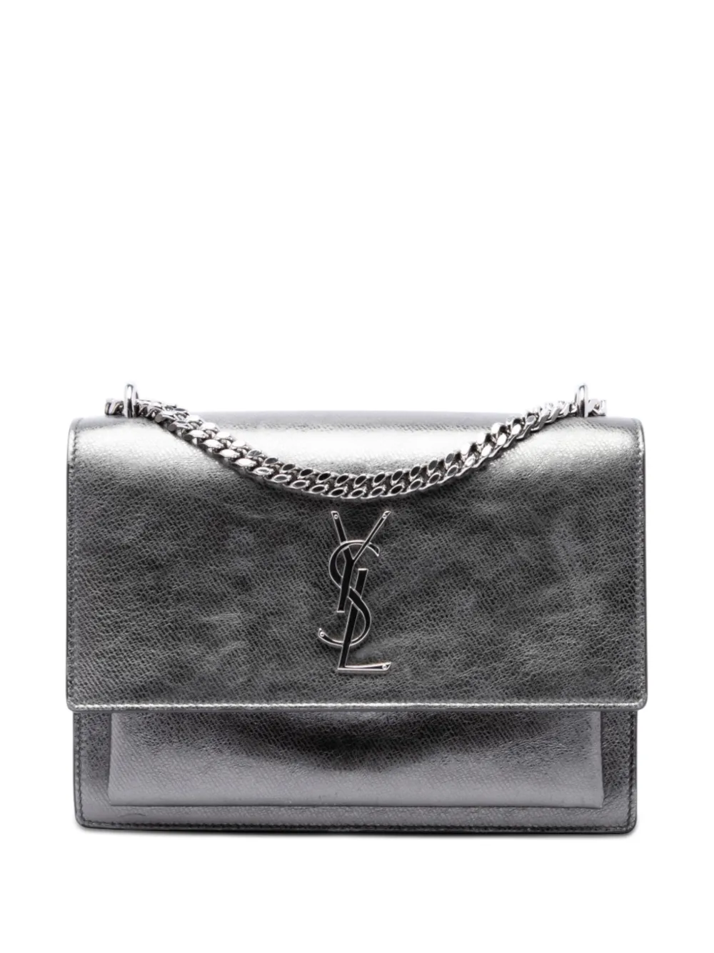 Saint Laurent Pre-Owned 2016 Medium Metallic Calfskin Monogram Sunset crossbody bag - Argento