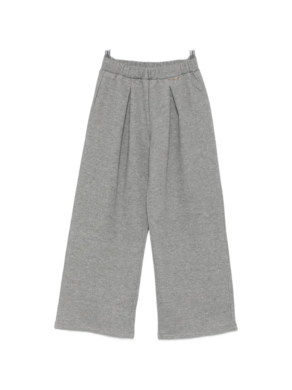 TWINSET Kids glitter-effect pleated track pants - Grigio