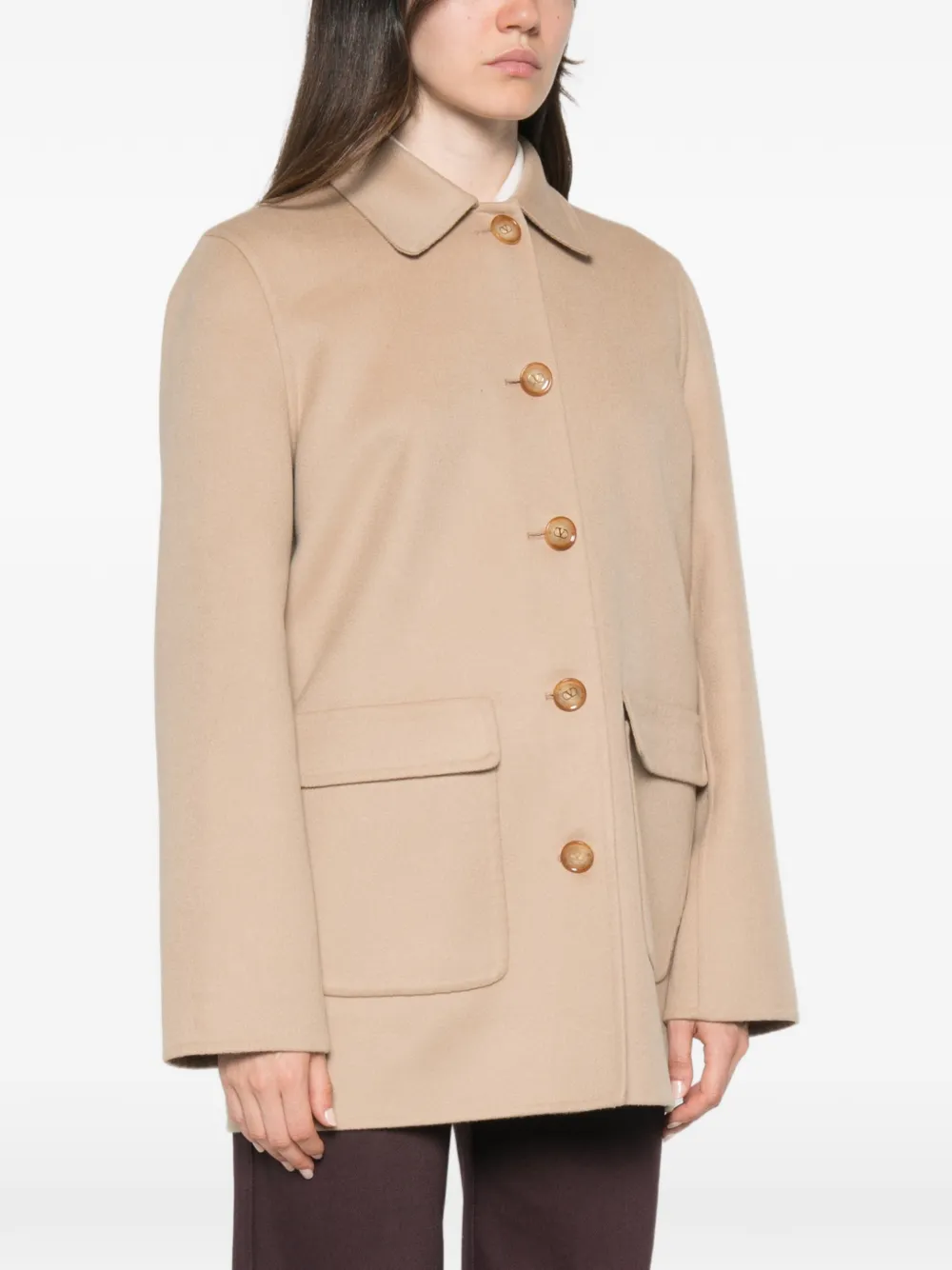 Valentino Garavani Wollen jas Beige