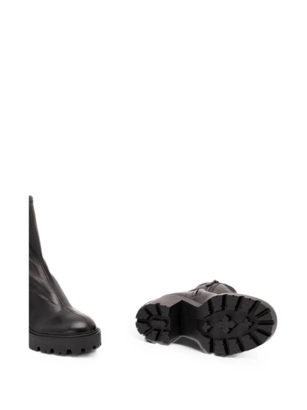 Prada logo-plaque platform ankle boots Zwart