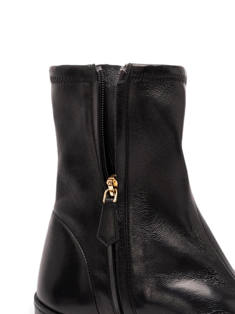 Prada logo-plaque platform ankle boots Zwart
