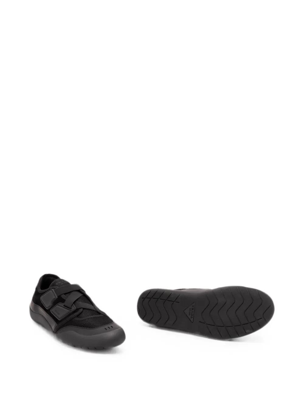 Prada touch-strap mesh sneakers Zwart