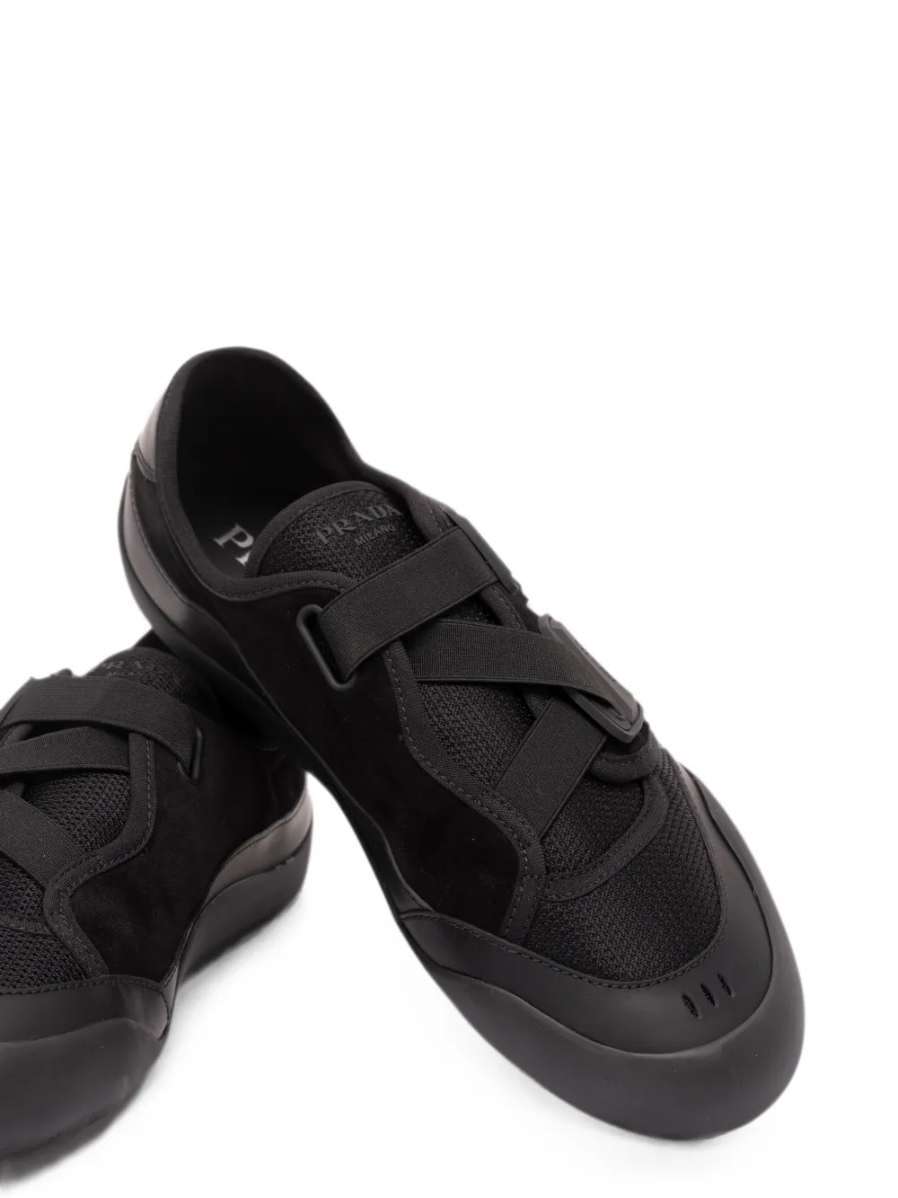 Prada touch-strap mesh sneakers Zwart
