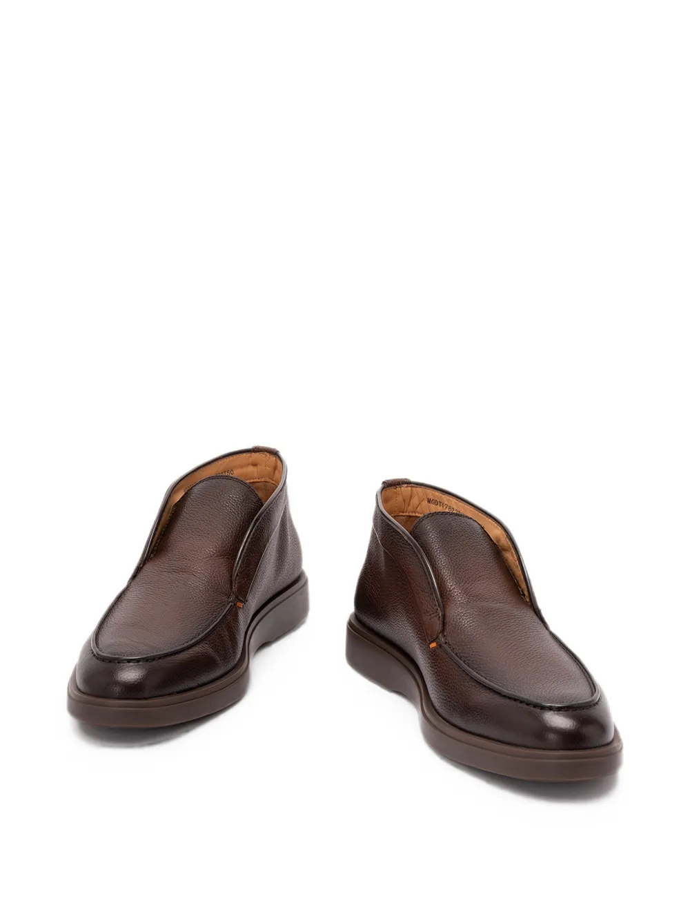 Santoni Dragon grained leather boots Bruin
