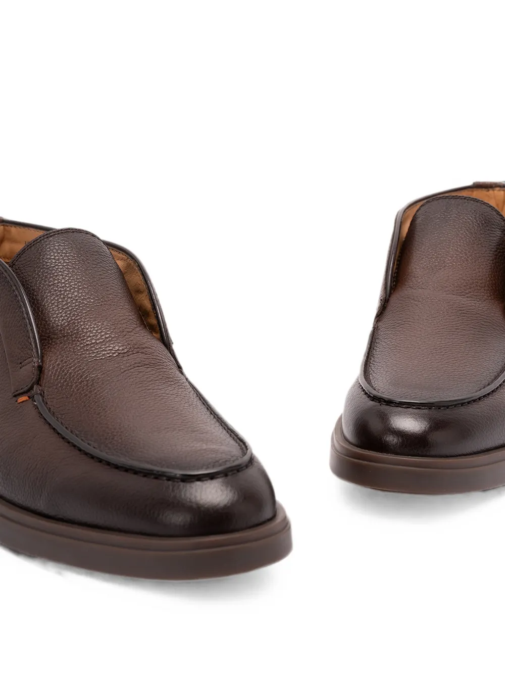 Santoni Dragon grained leather boots Bruin
