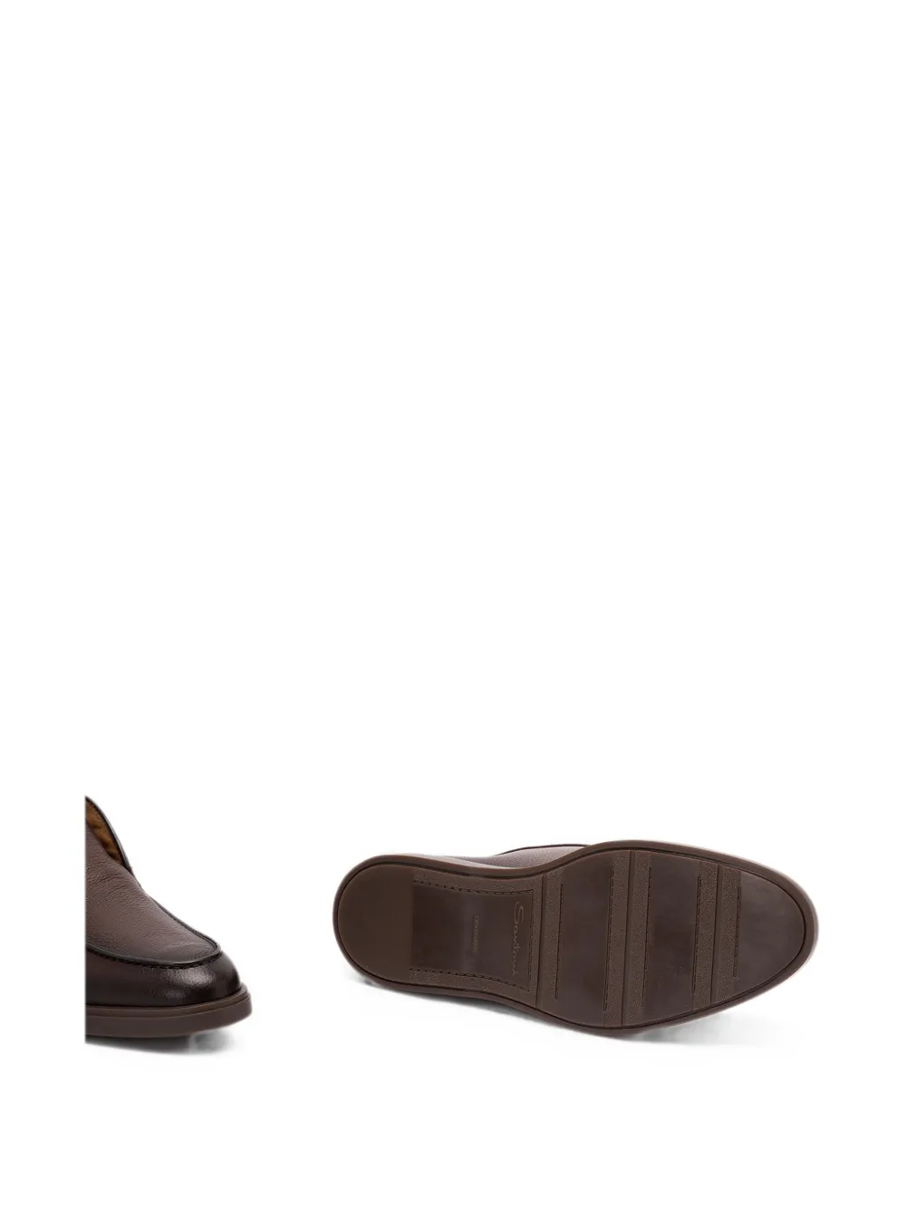 Santoni Dragon grained leather boots Bruin