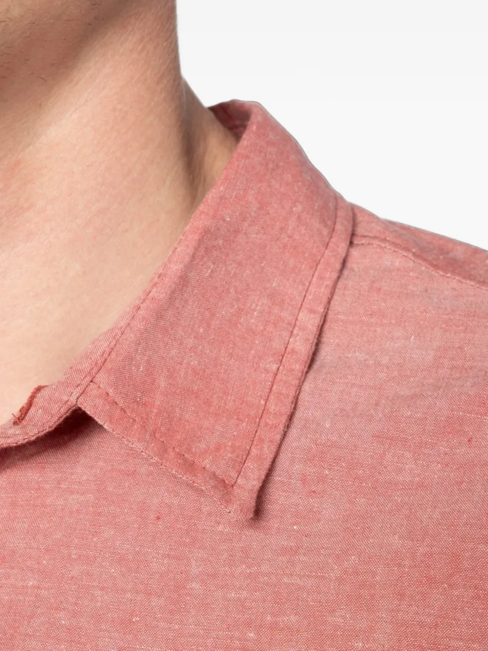 Naked and Famous Overhemd met borstzak Rood