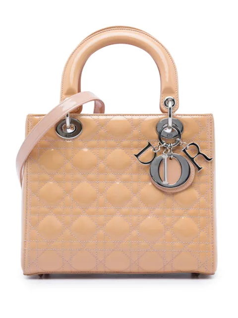 Christian Dior Pre-Owned 2014 Medium Patent Cannage Lady Dior satchel