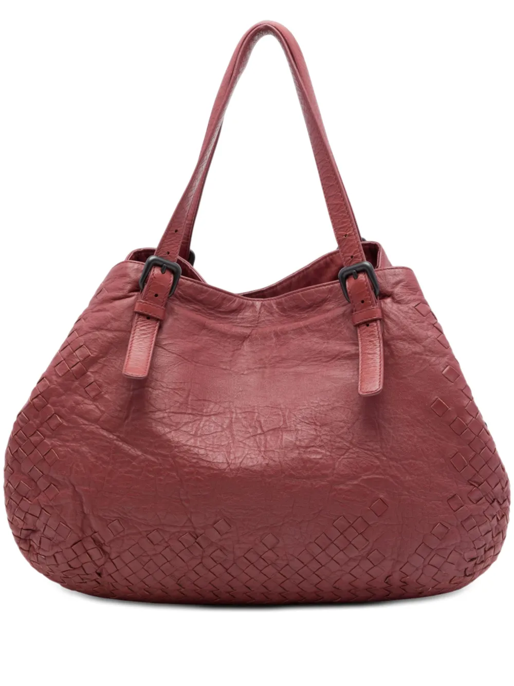 Bottega Veneta Pre-Owned 2012-2026 Large Intrecciato Trimmed Nappa Cesta tote bag - Red