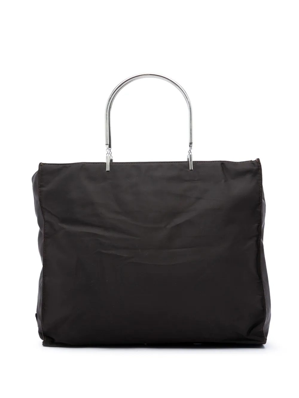 Prada Pre-Owned 2000-2013 Tessuto Metal Handle Bag tote bag - Brown