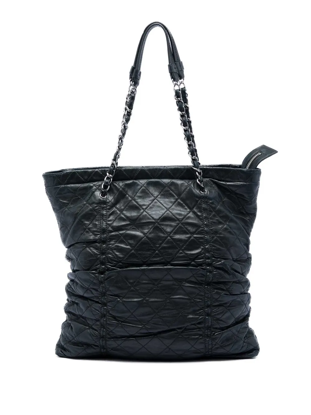 CHANEL Pre-Owned 2006-2008 Quilted Lambskin North South Sharpei Shopping tote bag - Black