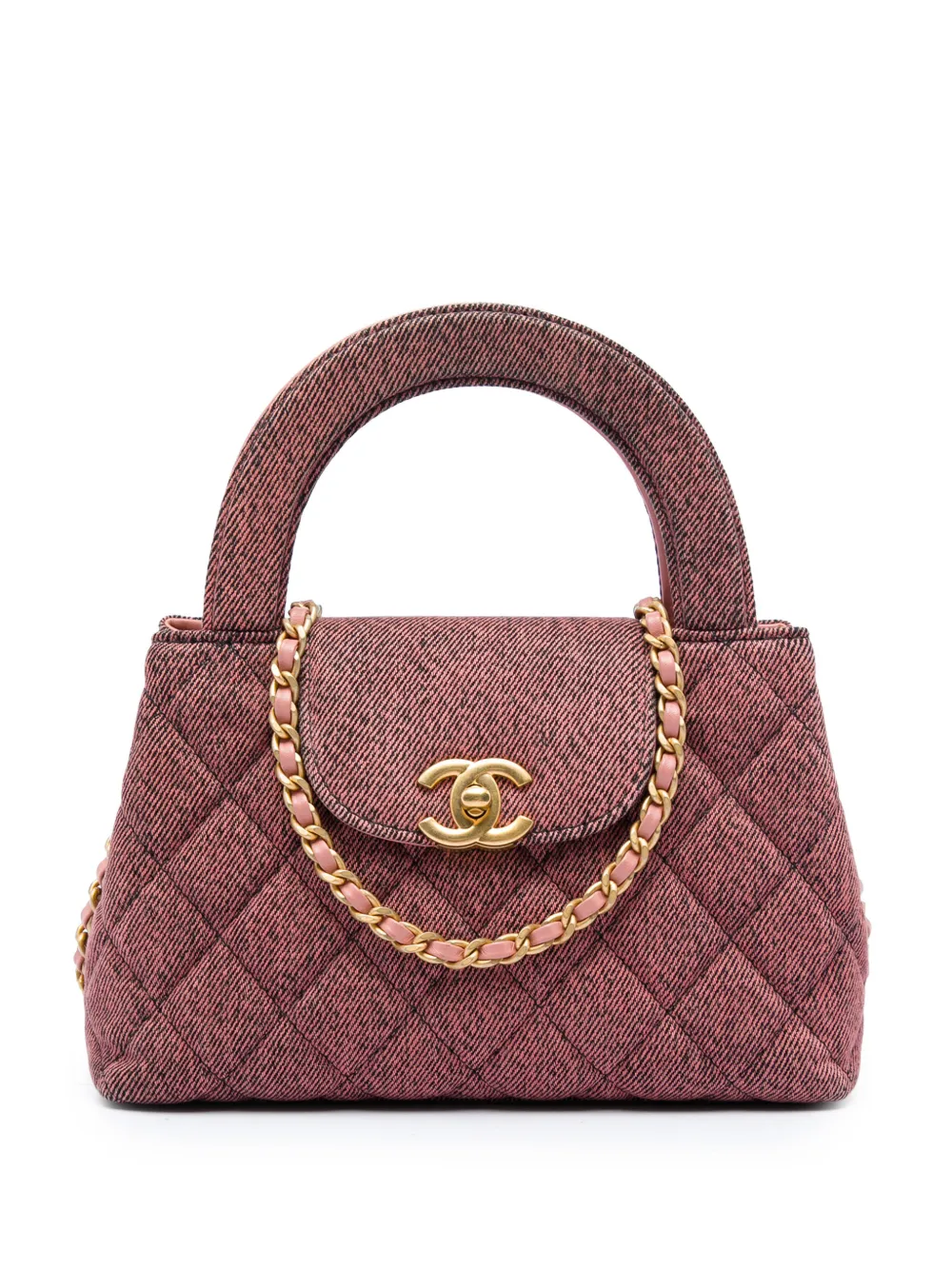 CHANEL Pre-Owned 2021-2026 Nano Washed Denim Kelly Shopper Bag satchel - Pink