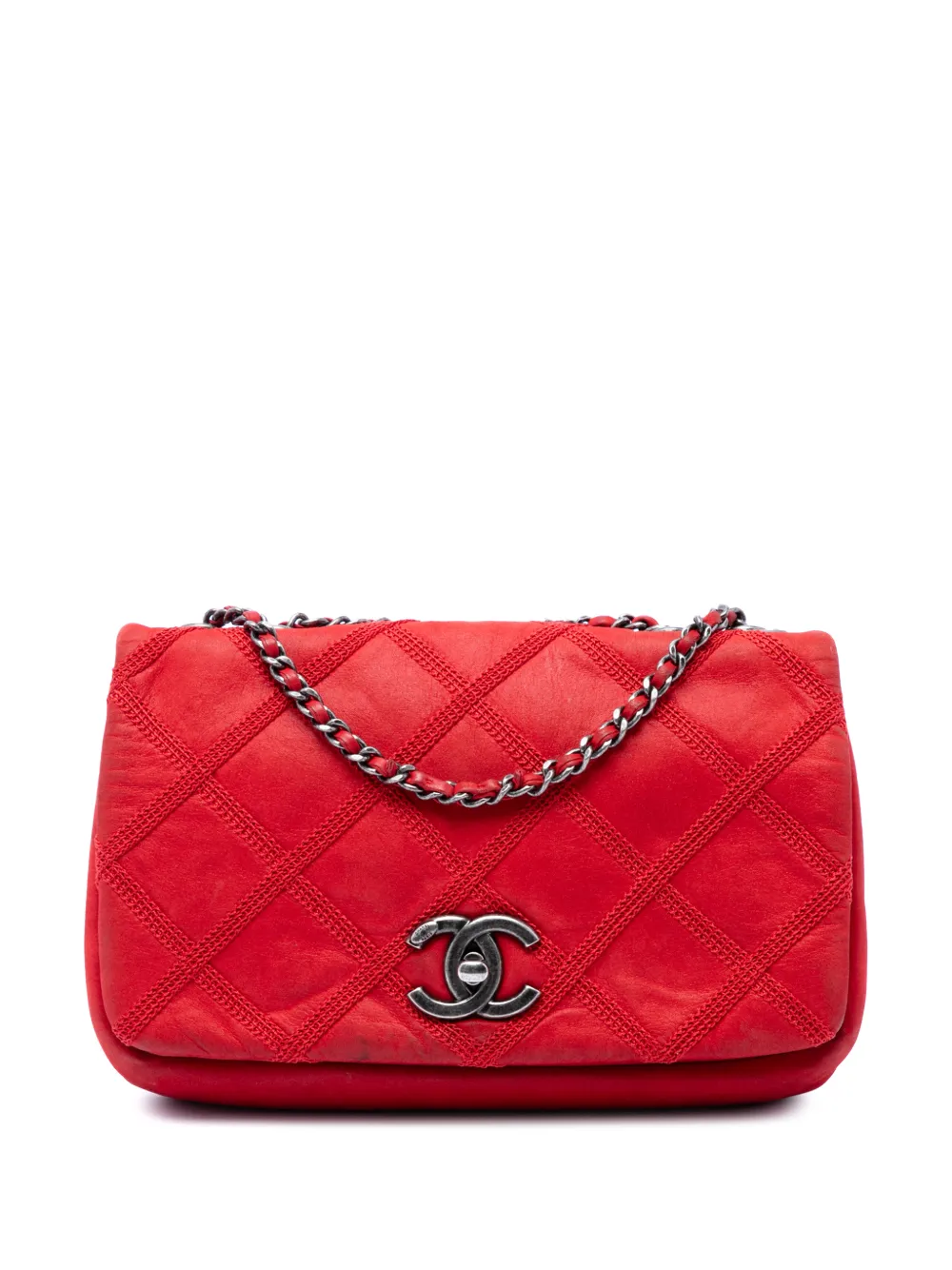 CHANEL Pre-Owned 2012-2013 Iridescent Calfskin Diamond Stitch Flap crossbody bag - Red