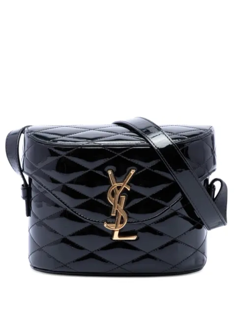 Saint Laurent Pre-Owned 2022 Quilted Patent Monogram June Box crossbody bag