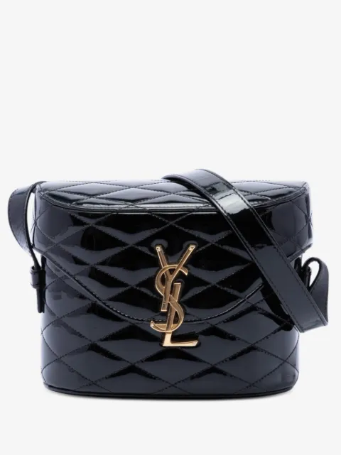Saint Laurent Pre-Owned bolsa crossbody June Box de charol capitonada con monograma 2022