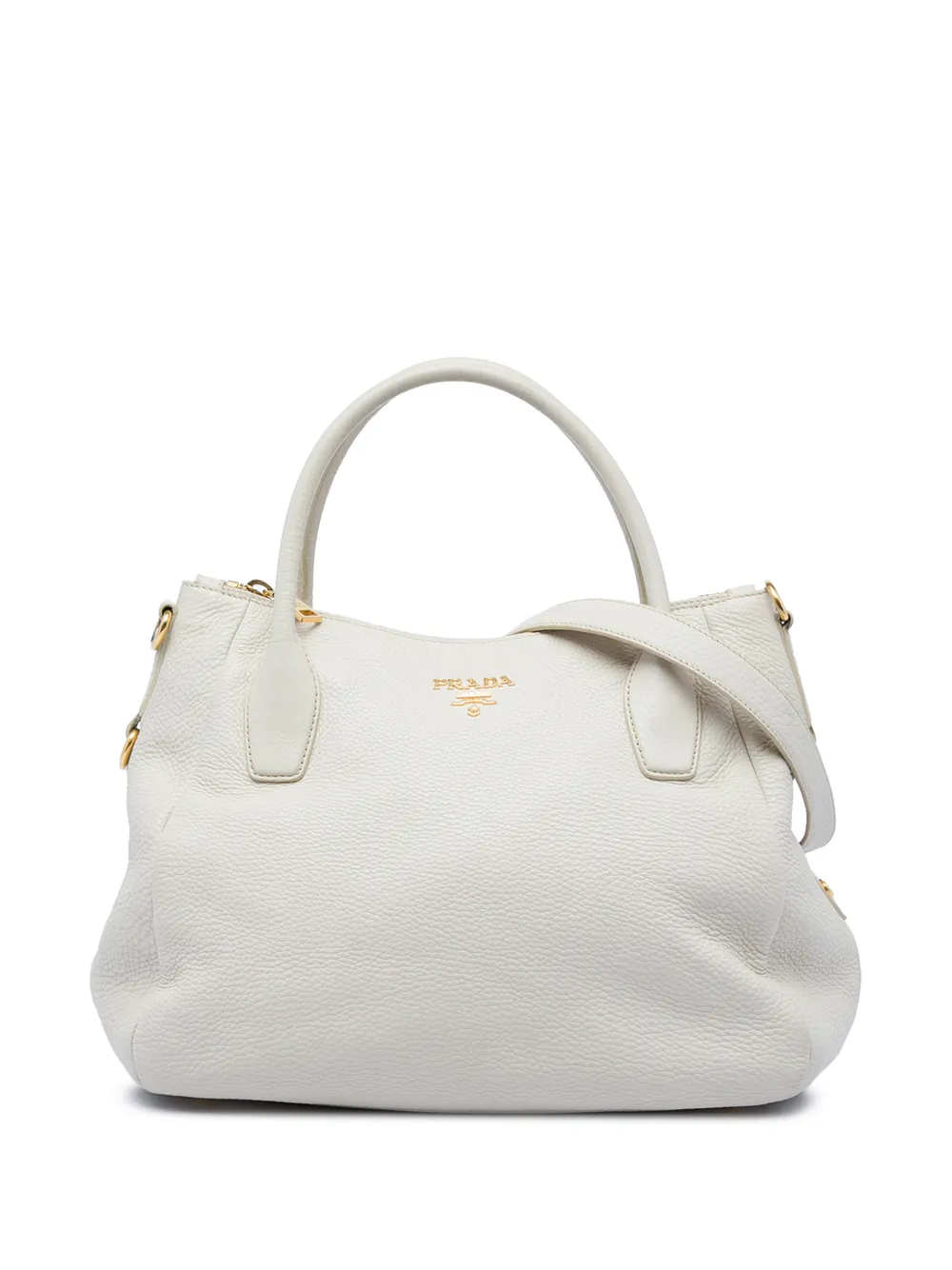 Prada Pre-Owned 2010-2026 Vitello Daino Zip Top Convertible Tote satchel - Grau