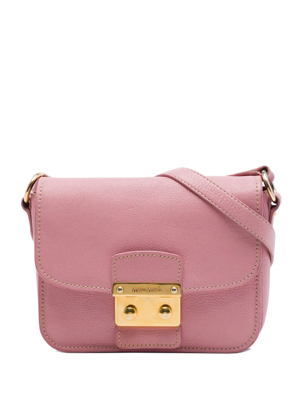 Miu Miu Pre-Owned 2010-2026 Goatskin Madras crossbody bag - Rosa