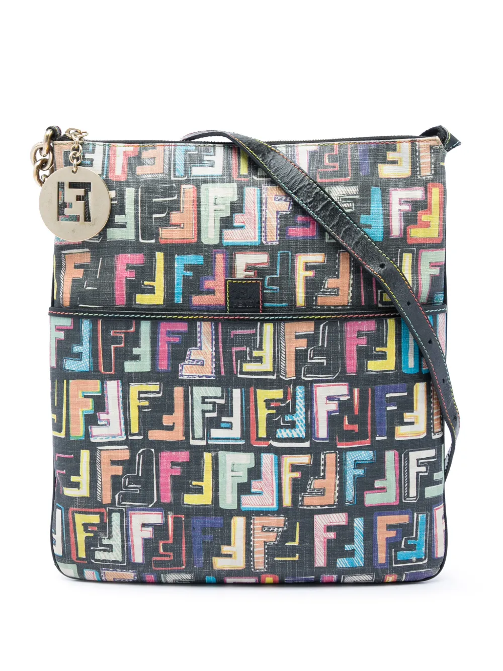 Fendi Pre-Owned 2010-2026 Multicolor Zucca Spalmati Forever crossbody bag - Black