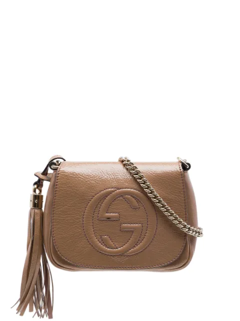 Gucci Pre-Owned bolsa crossbody Soho Chain Flap pequeña de charol 2016-2026