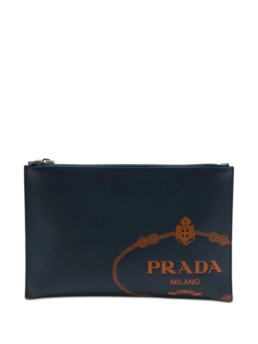 Prada Pre-Owned 2010-2026 Saffiano Logo clutch bag - Blau