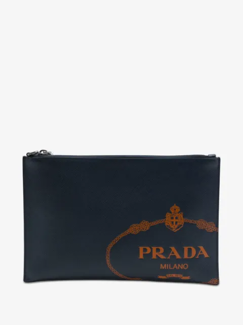 Prada Pre-Owned 2010-2026 Saffiano Logo clutch bag