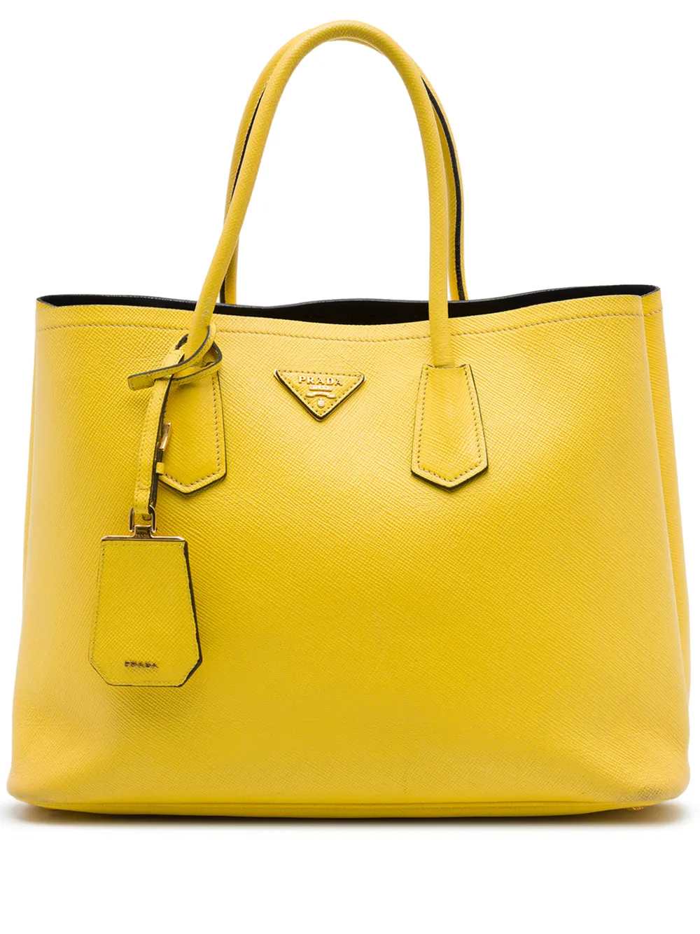 Prada Pre-Owned 2010-2026 Medium Saffiano Cuir Double satchel - Gelb